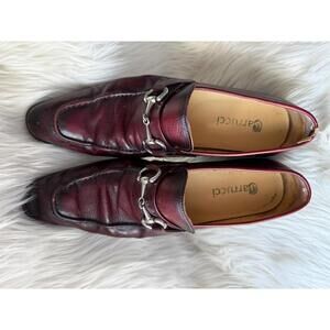 Men's Burgundy Leather Loafers by Carrucci, Size US 9.5